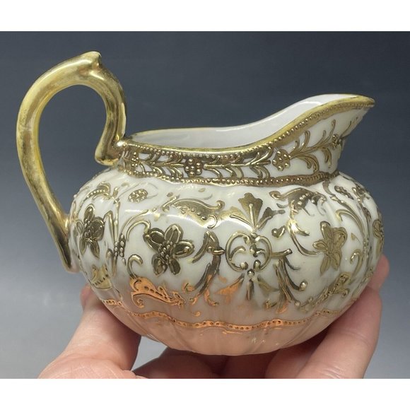 Antique - Vintage 20th C. Porcelain Nippon Gilt Japanese Creamer - Picture 2 of 14